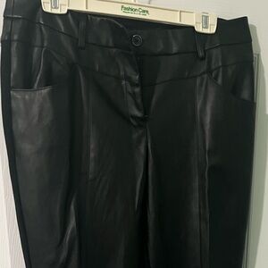 Ashley Stewart Faux Leather and Ponte Pants
